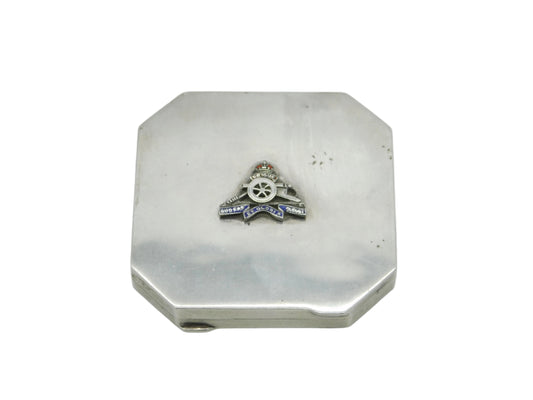 Antique Silver Royal Artillery Compact WWII