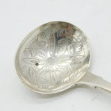 William IV Sterling Silver Floral Bowl Tea Caddy Spoon Antique 1836 London