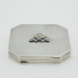 WWII-era Sterling Silver Enamel Royal Artillery Sweetheart Compact Antique 1944