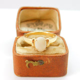 9ct Yellow Gold & Cabochon Ethiopian Opal Dress Ring 2006 Birmingham Vintage