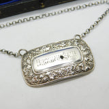 Georgian Sterling Silver 'Brosnuchair' Decanter Label Antique 1824 Birmingham