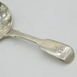 William IV Sterling Silver Floral Bowl Tea Caddy Spoon Antique 1836 London