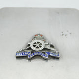 WWII-era Sterling Silver Enamel Royal Artillery Sweetheart Compact Antique 1944
