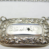 Georgian Sterling Silver 'Brosnuchair' Decanter Label Antique 1824 Birmingham