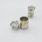 Victorian Pair Novelty Silver Plated Post Box Salt & Pepper Shakers Antique 1880