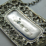 Georgian Sterling Silver 'Brosnuchair' Decanter Label Antique 1824 Birmingham