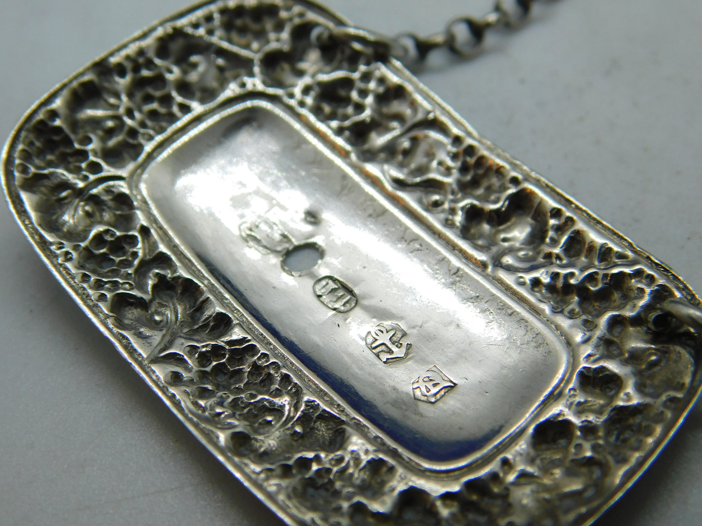 Georgian Sterling Silver 'Brosnuchair' Decanter Label Antique 1824 Birmingham