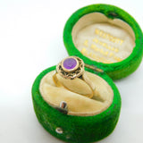 14ct Yellow Gold & Amethyst Set Floral Dress Ring Antique c1920 Art Deco