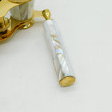 19th Century Mother of Pearl & Brass Naval Opera Glasses Antique c1890