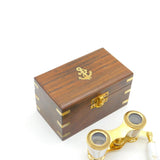 19th Century Mother of Pearl & Brass Naval Opera Glasses Antique c1890