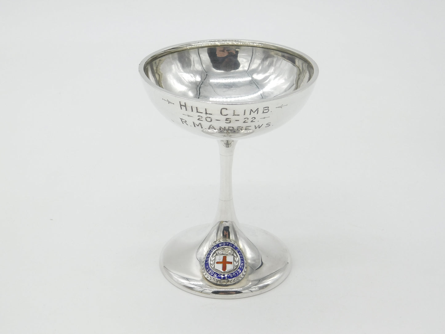 Sterling Silver Sporting Chalice Cup 'London Motor Cycle Club' 1922 London