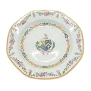 18th Century Painted Porcelain Armorial Dish 'Hudson Family' Antique c1770