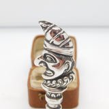 Victorian Sterling Silver Novelty Mr Punch Desk Seal Stamp Monogram c1890