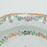 18th Century Painted Porcelain Armorial Dish 'Hudson Family' Antique c1770