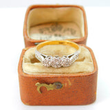 Victorian 18ct Yellow Gold Illusion Set Diamond Three-Stone Ring c1890 Antique
