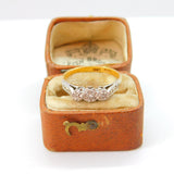 Victorian 18ct Yellow Gold Illusion Set Diamond Three-Stone Ring c1890 Antique