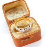 Victorian 18ct Yellow Gold Illusion Set Diamond Three-Stone Ring c1890 Antique