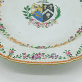 18th Century Painted Porcelain Armorial Dish 'Hudson Family' Antique c1770
