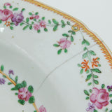 18th Century Painted Porcelain Armorial Dish 'Hudson Family' Antique c1770