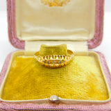 Victorian 18ct Yellow Gold Five-Stone Diamond Boat Ring 1896 Birmingham