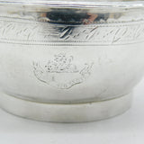George III Sterling Silver Slack Family Crest Small Bowl Antique c1800