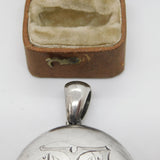 Large Victorian Sterling Silver Monogram Sweetheart Locket c1880 Antique