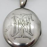 Large Victorian Sterling Silver Monogram Sweetheart Locket c1880 Antique