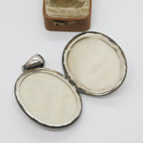 Large Victorian Sterling Silver Monogram Sweetheart Locket c1880 Antique