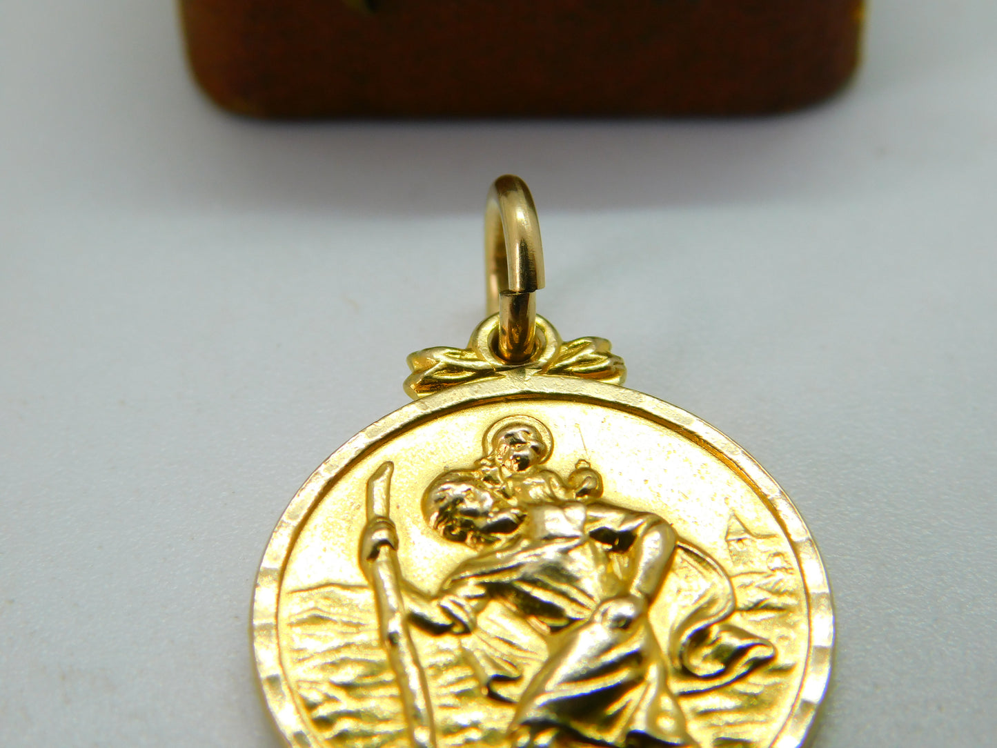 9ct Yellow Gold St Christopher Patron of Travel Pendant 1958 Birmingham Vintage