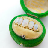 Victorian 18ct Yellow Gold Five Stone Cabochon Opal Ring Antique c1890