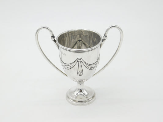 Art Nouveau Sterling Silver Bow Pattern Trophy Cup 1911 Mappin & Webb London