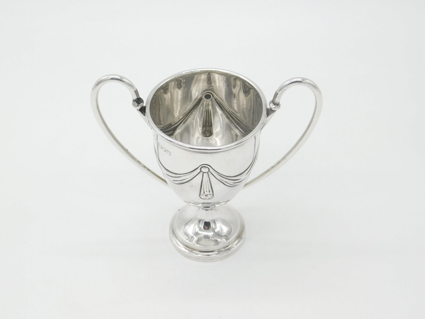 Art Nouveau Sterling Silver Bow Pattern Trophy Cup 1911 Mappin & Webb London