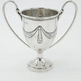 Art Nouveau Sterling Silver Bow Pattern Trophy Cup 1911 Mappin & Webb London