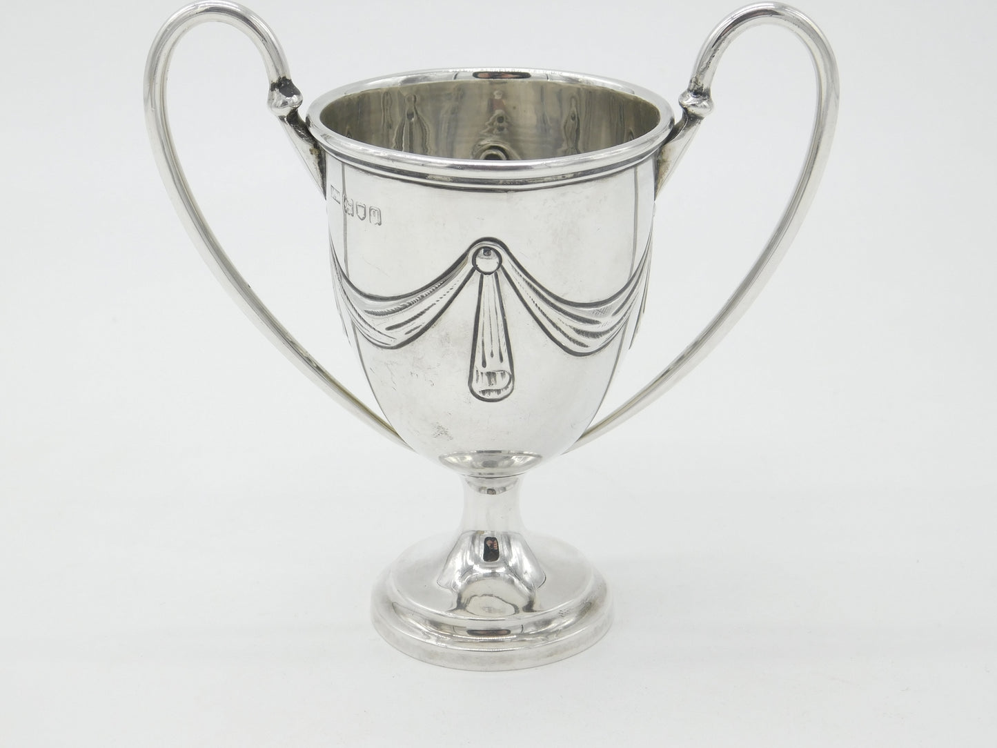 Art Nouveau Sterling Silver Bow Pattern Trophy Cup 1911 Mappin & Webb London