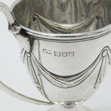 Art Nouveau Sterling Silver Bow Pattern Trophy Cup 1911 Mappin & Webb London