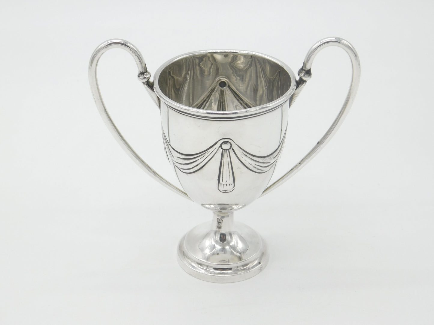 Art Nouveau Sterling Silver Bow Pattern Trophy Cup 1911 Mappin & Webb London