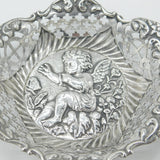 Victorian Sterling Silver Pierced Classical Cherub Treat Dish 1896 Birmingham