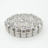 19th Century French Sterling Silver Decorated Floral Snuff Box Antique c1860