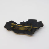Victorian Carved Jet Hand Holding Flowers Mourning Brooch Antique c1860