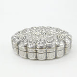 19th Century French Sterling Silver Decorated Floral Snuff Box Antique c1860