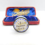 Georgian Bilston Enamel Small 'A Friends Gift' Patch Box Antique c1780