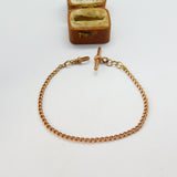 9ct Rose Gold Albert Curb Link Watch Chain or Bracelet 1990 Birmingham Vintage