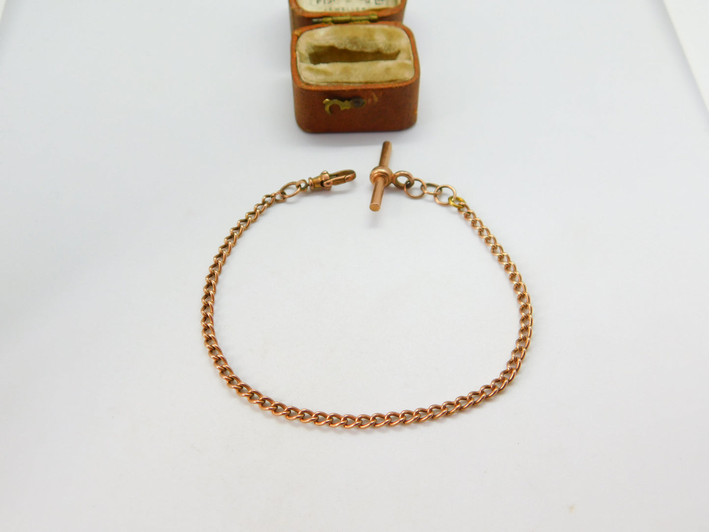 9ct Rose Gold Albert Curb Link Watch Chain or Bracelet 1990 Birmingham Vintage