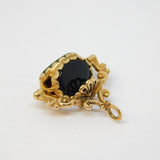 9ct Yellow Gold, Carnelian, Bloodstone & Agate Spinner Fob Vintage c1970