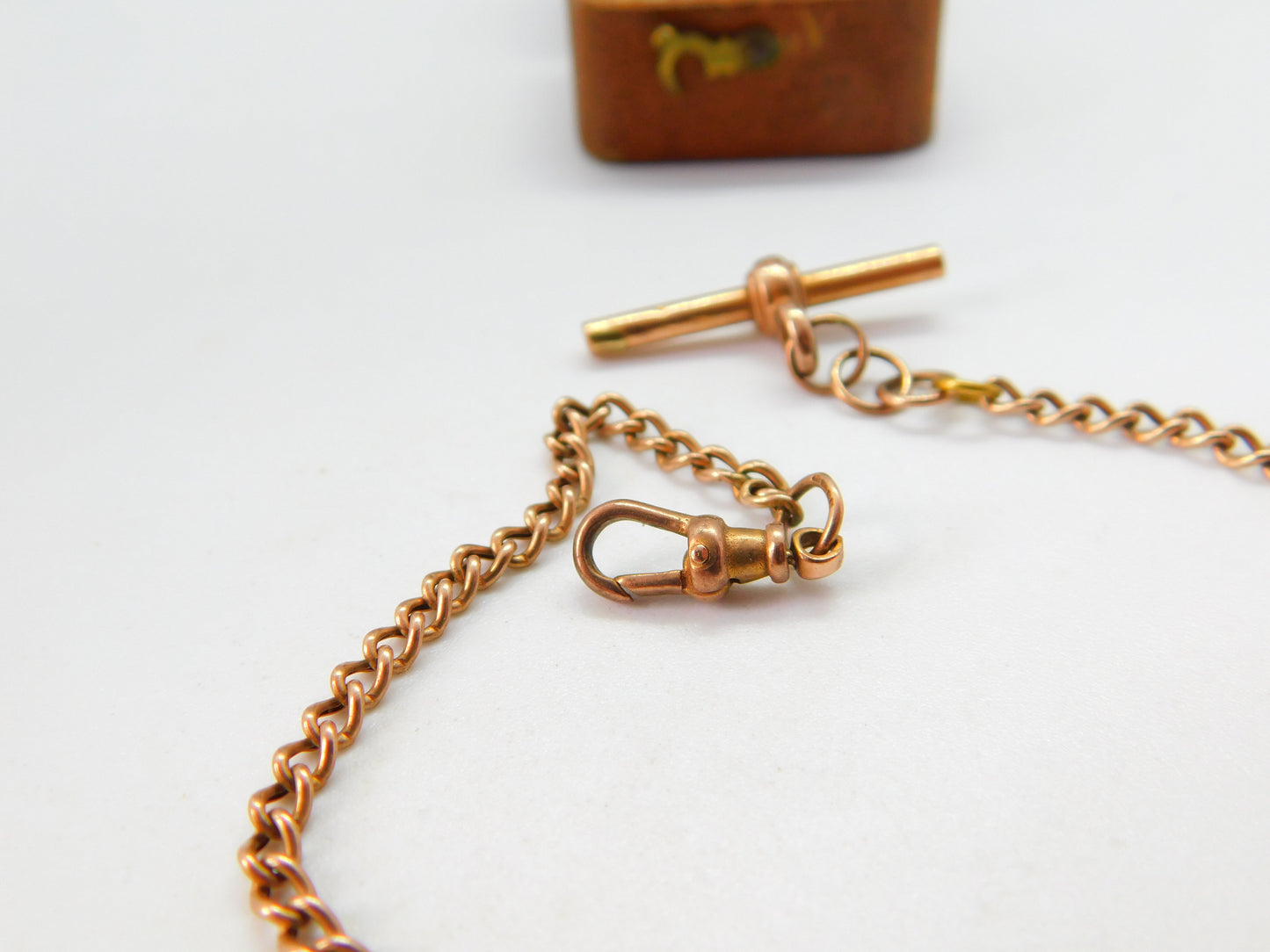 9ct Rose Gold Albert Curb Link Watch Chain or Bracelet 1990 Birmingham Vintage