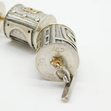 18ct Gold & Sterling Silver Abstract Designer Panel Bracelet Vintage c2000