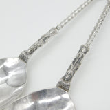 Pair of Victorian Sterling Silver Apostle Terminal Serving Spoons 1884 Sheffield