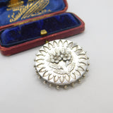Victorian Sterling Silver Floral Pattern Sweetheart Brooch 1894 Birmingham