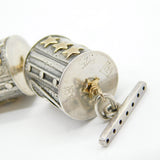 18ct Gold & Sterling Silver Abstract Designer Panel Bracelet Vintage c2000