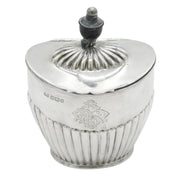 Victorian Sterling Silver Fluted Monogram Tea Caddy Antique 1899 Sheffield